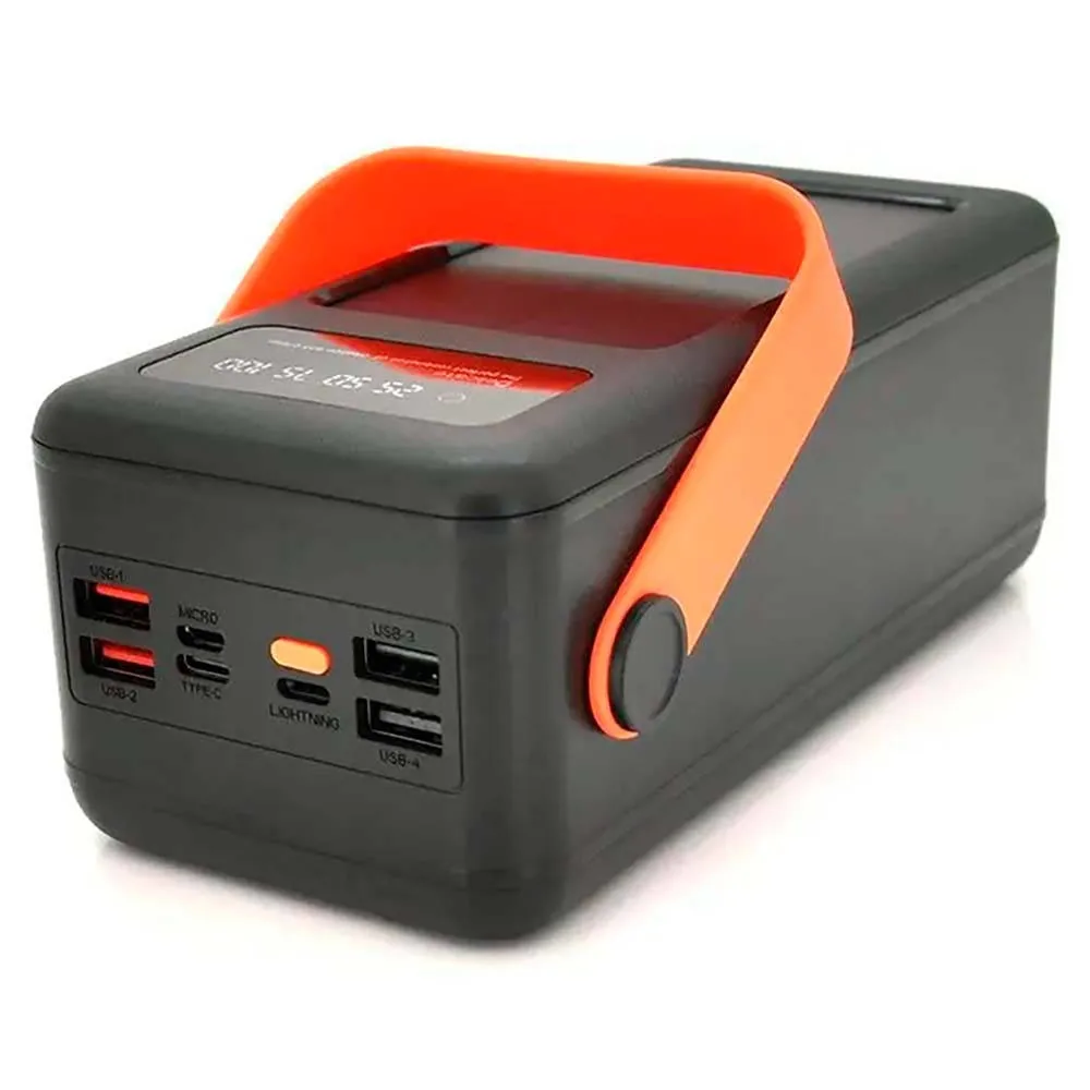 Power bank 100000мАг на сонячній батареї з перехідниками, YM-638CX, чорний