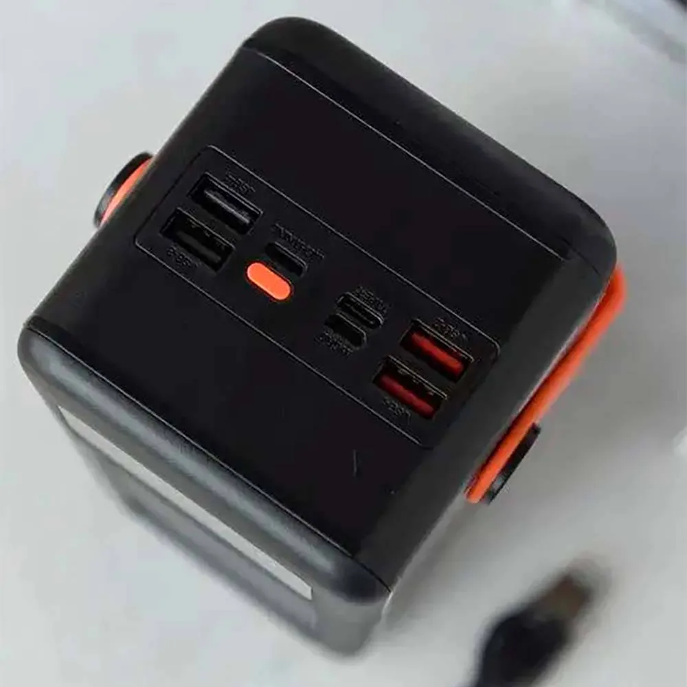 Power bank 100000мАг на сонячній батареї з перехідниками, YM-638CX, чорний