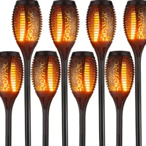 Садовий світильник Solar flame 52 см, 96 LED (ефект живого полум’я на сонячній батареї), 1 комплект – 8 шт