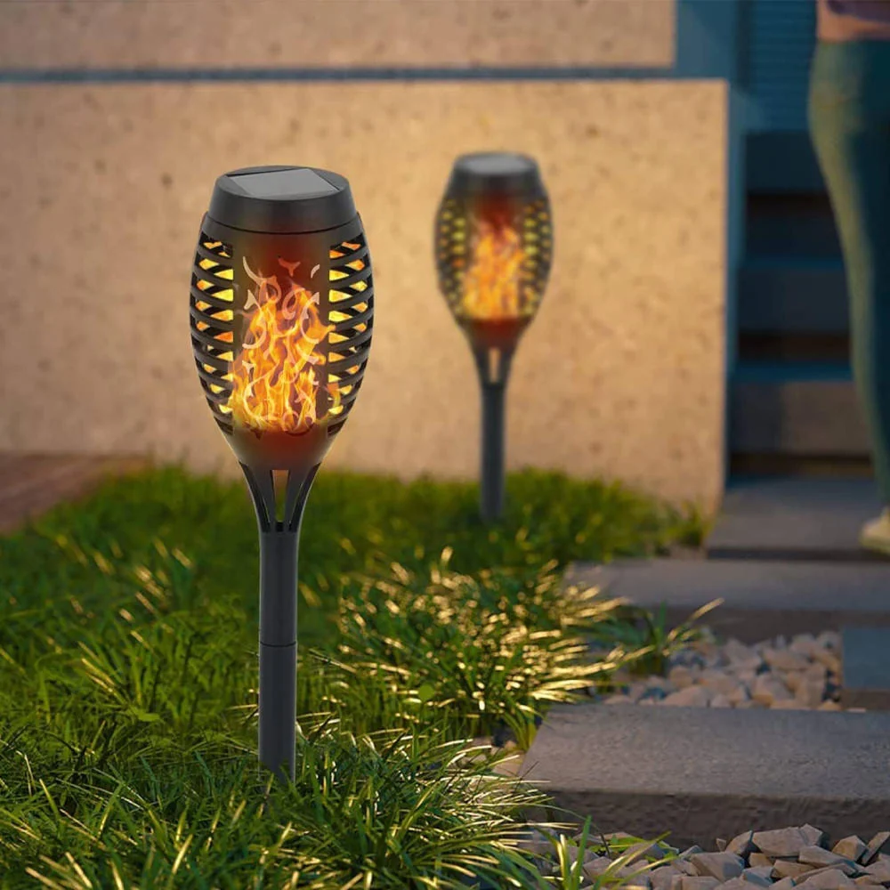 Садовий світильник Solar flame 52 см, 96 LED (ефект живого полум’я на сонячній батареї), 1 комплект – 8 шт