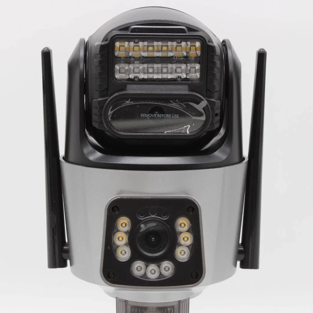 Вулична WiFi камера Dual Lens з картою пам’яті на 64 ГБ, 2 об’єктиви, поворотна, IP66, нічна зйомка